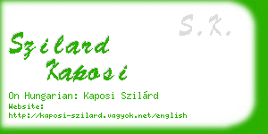 szilard kaposi business card